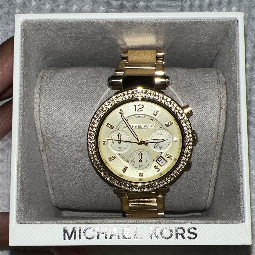 Michael Kors Gold-Tone Women's Watch with Crystal Accents